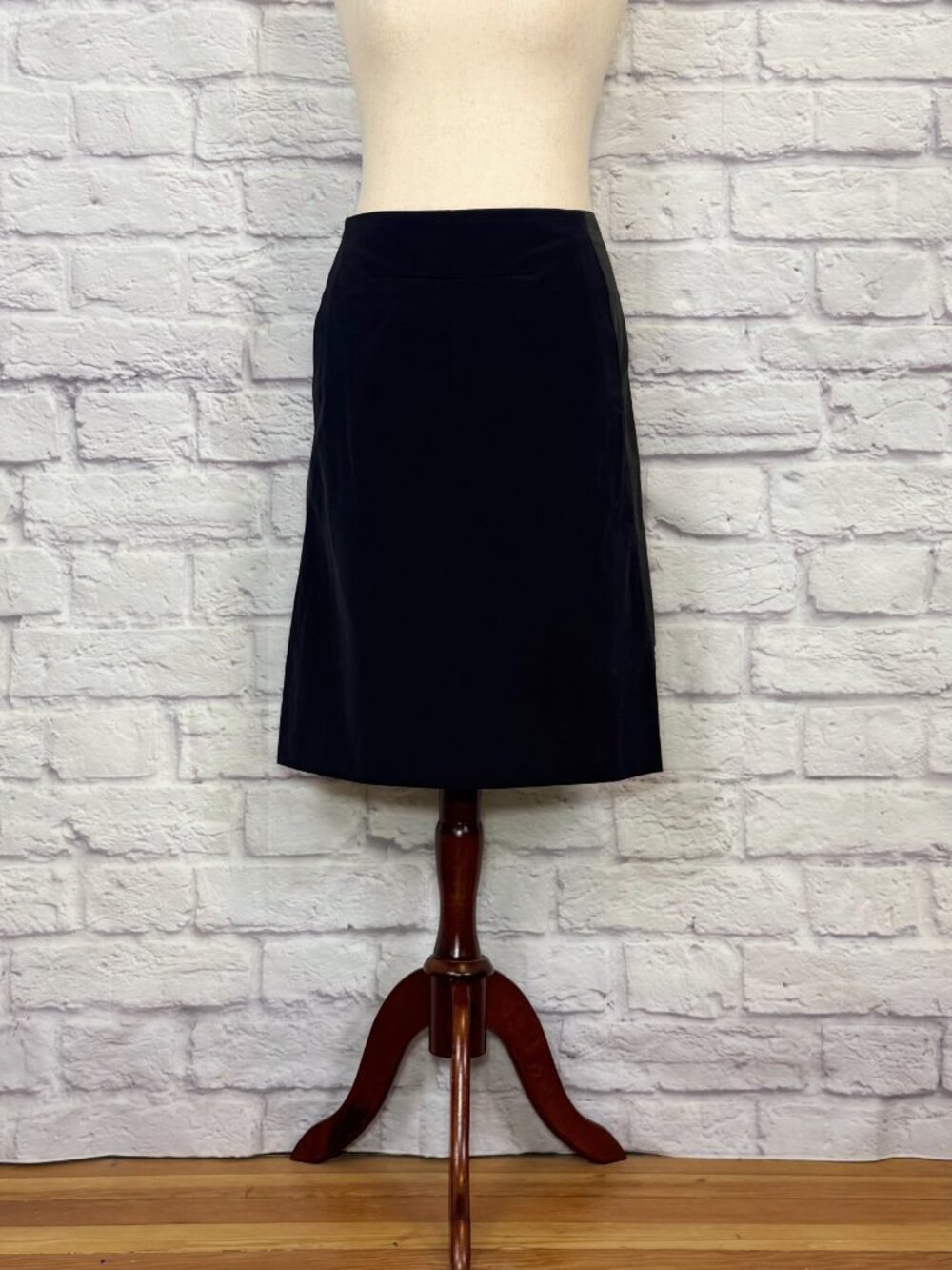 Marni Black & Olive Green Cotton Nylon Blend Paneled Pencil Skirt
